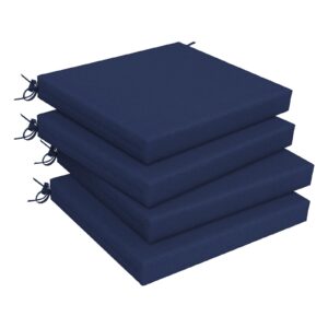 dytxiii set of 4 outdoor square chair cushions 18.5"x16"x2" for patio, water resistant patio dining seat pads replacement for kitchen garden and outdoor furniture decoration - navy blue