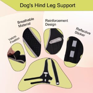 WENQUSEN Dog Leg Support - for Leg Wounds After Surgery for Ligament tears, with Support Strips to Protect The Dog's Leg Wounds. Breathable and Comfortable (L)