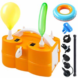 growsun balloon pump, electric 3 in 1 powerful air inflate/deflate pump, multi-functional double motor for swimming pool, inflatable bed and vacuum bag and etc