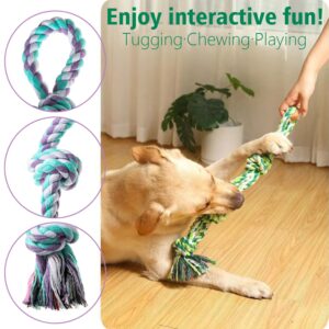 XIGOU Dog Rope Toys 2 Pcs Indestructible Dog Toys, Dog Chew Toys for Aggressive Chewers, Tough Puppy Teething Chew Toys for Boredom, Dental Cleaning Tug of War Dog Toy, Great for Small to Large Breed