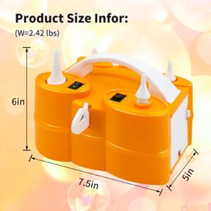 Growsun Balloon Pump, Electric 3 in 1 Powerful Air Inflate/Deflate Pump, Multi-Functional Double Motor for Swimming Pool, Inflatable Bed and Vacuum Bag and etc