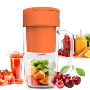 portable blender, 10 oz mini personal blender for smoothies, fruits, and veggies with rechargeable usb, easy to clean suitable for traveling or camping