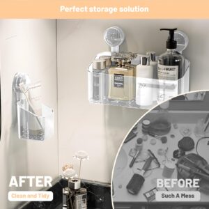 Shower Caddy Suction Cup Storage Rack Clear Acrylic Shower Shelves Glacier Water Ripples Corner Shelf For Bathroom Shower Accessories,gray Big