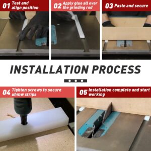 Crosscut Sled for Table Saw - Premium UHMW Plastic - 3/4" X 3/8" X 17" - Predrilled Holes and Screws - Ideal for U Tracks, Woodworking, Miter Slots, Router Table, Bandsaws - 4 Bars Included