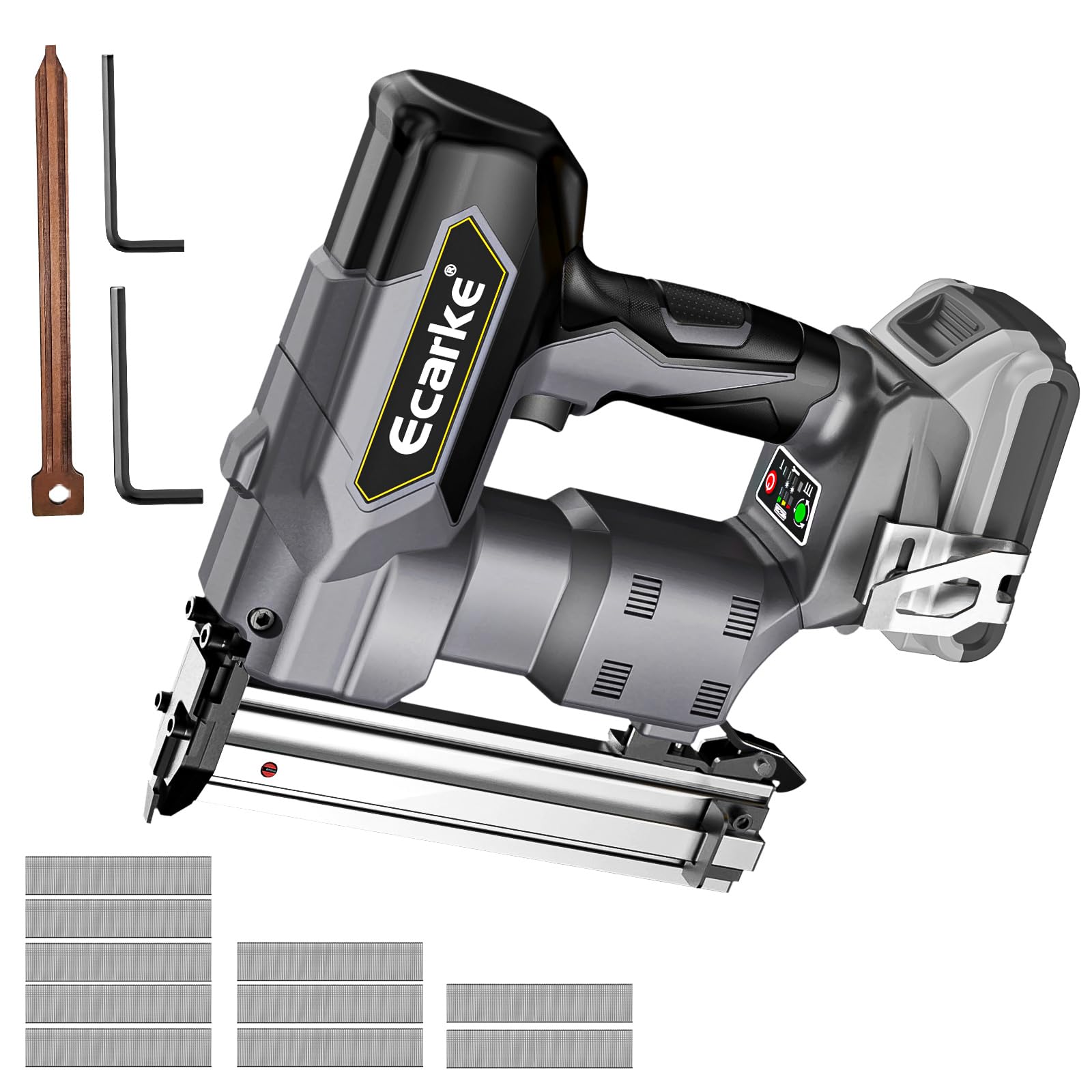 18GA Cordless Brad Nailer for Dewalt 20V MAX Battery: Electric Brad Nail Gun with 1000pcs 18 Gauge Nails for Upholstery Woodworking - Brushless - 5/8 to 1-1/4 Inch - Tool Only (Gray)