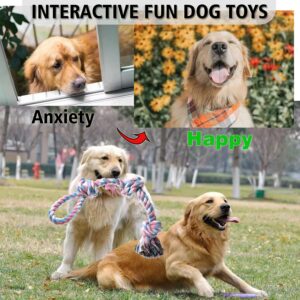 XIGOU Dog Rope Toys Indestructible Dog Toys, Dog Chew Toys for Aggressive Chewers, Tough Puppy Teething Chew Toys for Boredom, Dental Cleaning Tug of War Dog Toy, Great for Small to Large Breed