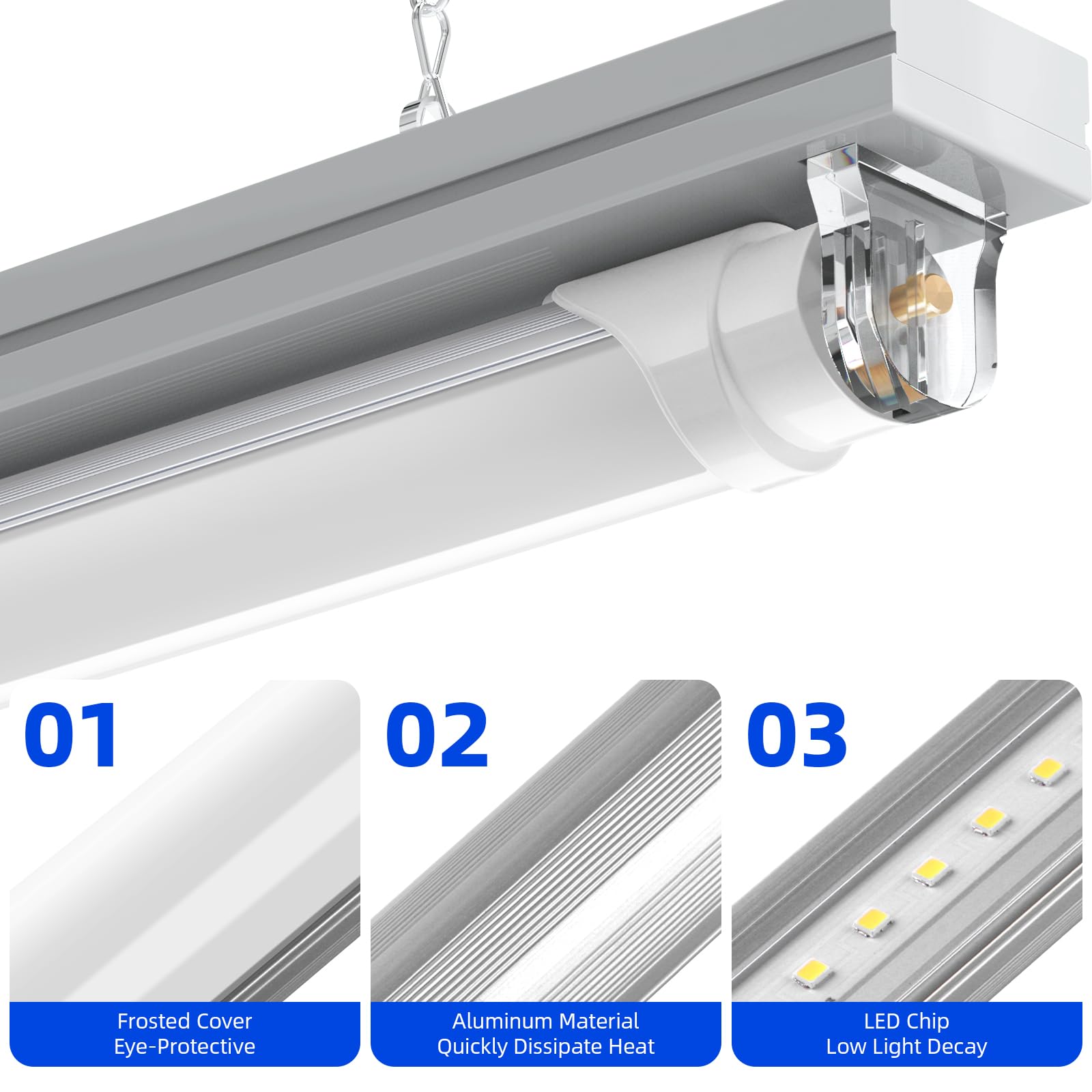 Barrina 8ft LED Bulbs, T8 T10 T12 LED Tube Lights, Single Pin FA8 96" LED Replacement for Fluorescent Fixture, 44W(100W Equivalent) 4500LM 6500K Super Birght, Ballast Bypass, Frosted Cover, 12 Packs