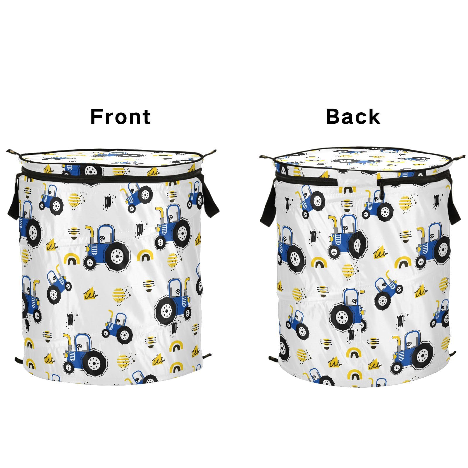 GuoChe Dirty Clothes Hamper Cute Farm Tractor Collapsible Laundry Basket With Sturdy Handle Waterproof Lid Solutions Decoracion for Nursery Baby Cloth