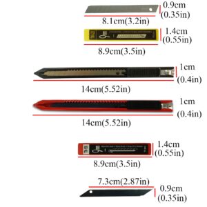 NBTOOL Utility Knife Retractable Knife with 9mm Snap Off Blades,Art Knife with 30 Degree & 60 Degree Blades Paper Cutter Craft Knives