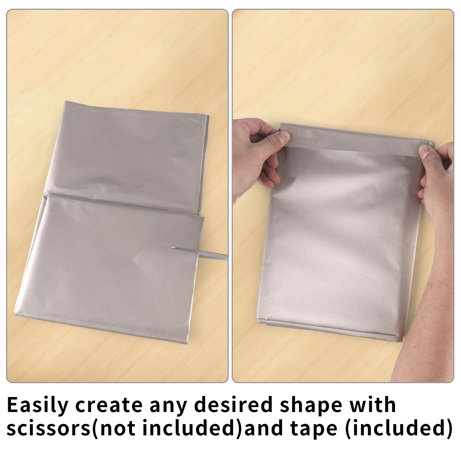 XLKIB Faraday Fabric，(43" W × 108" L Fabric + 300" L Tape)，Faraday Fabric EMP Proof Military Grade，Faraday Cloth can Block Cellular Signals,WiFi, Bluetooth, GPS, and RF Signals