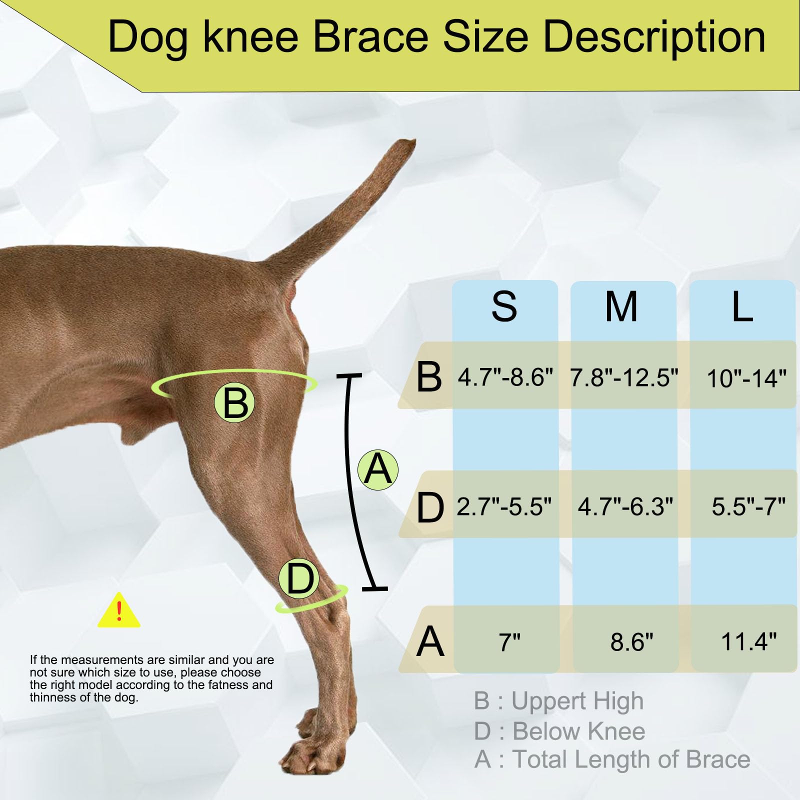 WENQUSEN Dog Leg Support - for Leg Wounds After Surgery for Ligament tears, with Support Strips to Protect The Dog's Leg Wounds. Breathable and Comfortable (L)