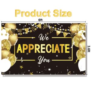 Ushinemi We Appreciate You Banner Employee Staff Appreciation Decorations, Thank You Banner Teacher Nurse Doctor Pastor Team Appreciation Week Party Supplies