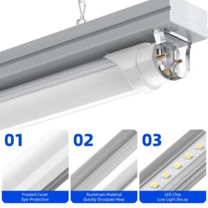 Barrina 4FT LED T8 Type B Light Tube, 24W, 3100LM, 6000K Bright Light, Ballast Bypass, 4 Foot T8 Fluorescent Replacement Tube, Dual-End Powered, T8 T10 T12 LED Replacement, Frosted Cover, 16 Packs