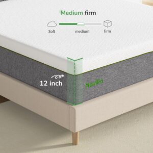 Novilla Queen Mattress, 12 Inch Memory Foam Mattress Queen Size for Pressure Relief & Cool Sleep, Queen Memory Foam Mattress