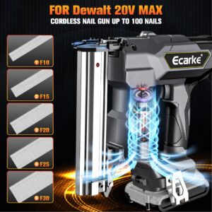 18GA Cordless Brad Nailer for Dewalt 20V MAX Battery: Electric Brad Nail Gun with 1000pcs 18 Gauge Nails for Upholstery Woodworking - Brushless - 5/8 to 1-1/4 Inch - Tool Only (Gray)