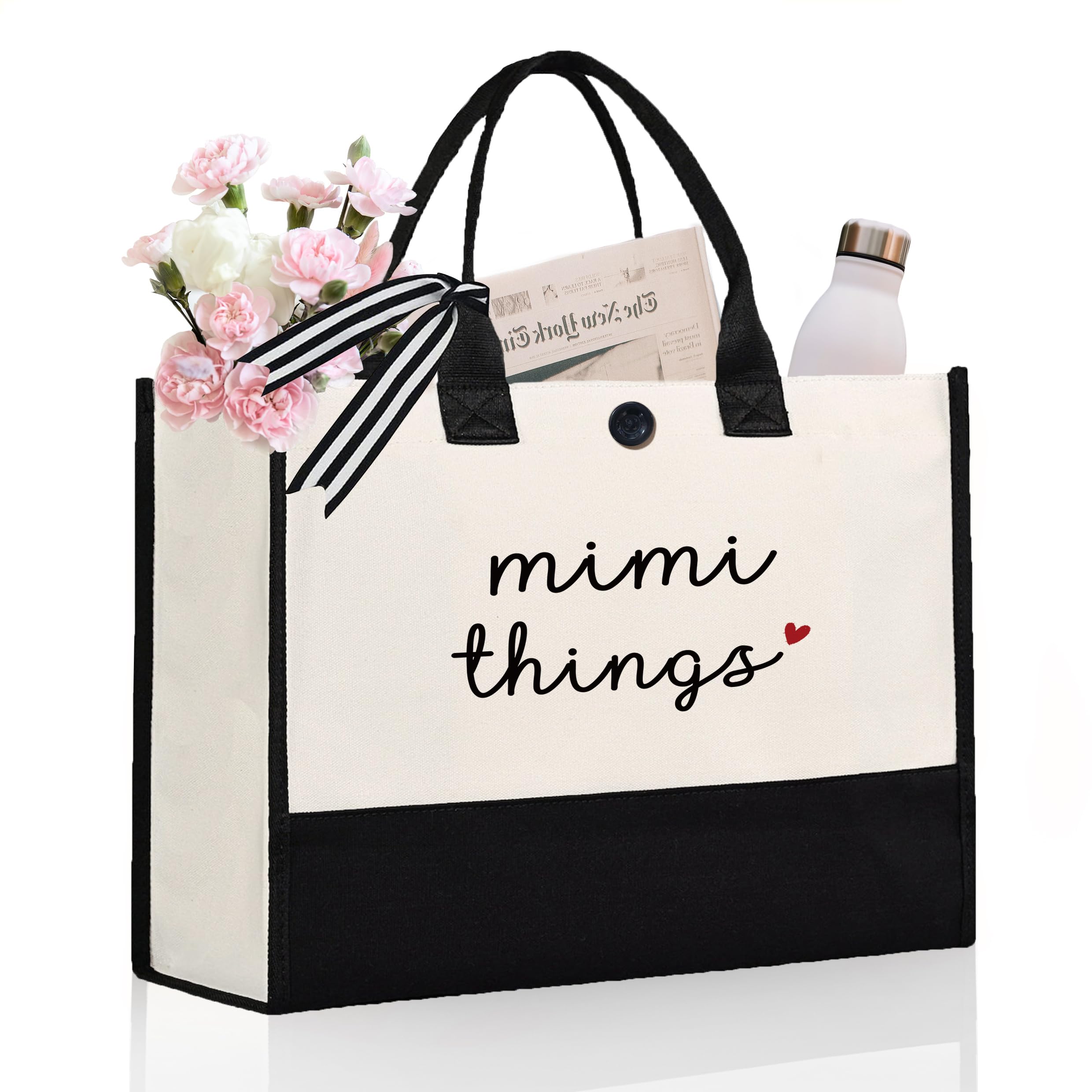 Craftique Mimi Gifts for Grandma- Unique Tote Bag for Mimi- Mimi Christmas gifts, Mimi Birthday Gifts, Thoughtful Gifts for Mimi from Grandkids, Mimi Bag for Shopping Travel, 17” x 6.7” x 12.5”