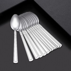 HaWare 12-Pieces Teaspoons Coffee Spoons, 5.3 Inches Stainless Steel Demitasse Espresso Spoons with Patterned Handle, Small Spoons with Elegant Design, Matte Finish, Dishwasher Safe