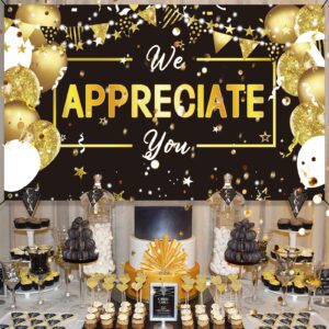 Ushinemi We Appreciate You Banner Employee Staff Appreciation Decorations, Thank You Banner Teacher Nurse Doctor Pastor Team Appreciation Week Party Supplies