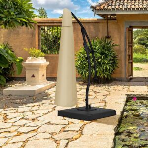 Uthem Patio Umbrella Parasol Cover - 600D Waterproof Outdoor Style Umbrella Cover - Fits Patio Offset Cantilever Umbrella 9-13 Ft, Begie Umbrella Cover