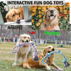 XIGOU Dog Rope Toys 2 Pcs Indestructible Dog Toys, Dog Chew Toys for Aggressive Chewers, Tough Puppy Teething Chew Toys for Boredom, Dental Cleaning Tug of War Dog Toy, Great for Small to Large Breed