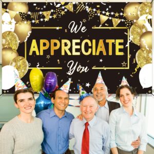 Ushinemi We Appreciate You Banner Employee Staff Appreciation Decorations, Thank You Banner Teacher Nurse Doctor Pastor Team Appreciation Week Party Supplies