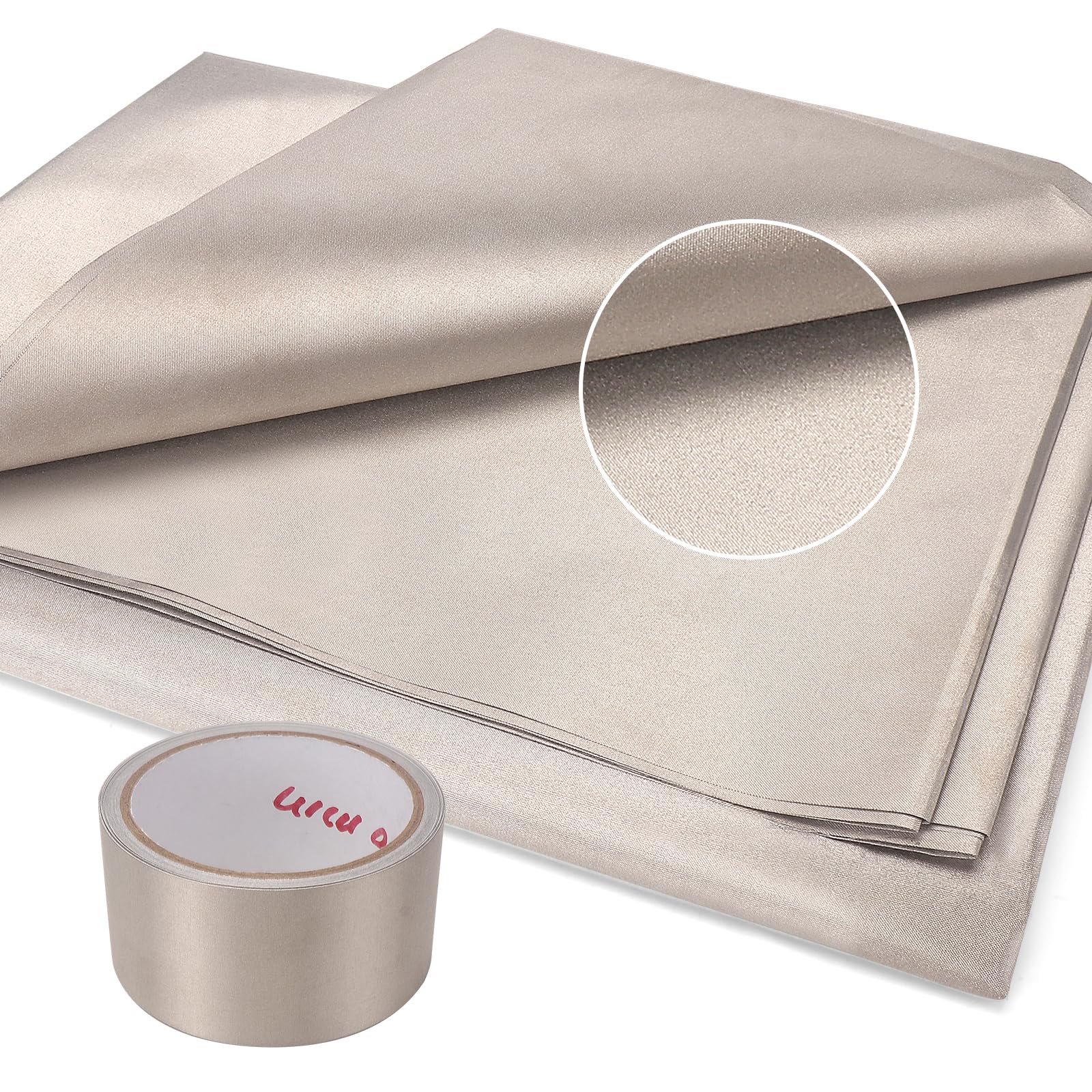 XLKIB Faraday Fabric，(43" W × 108" L Fabric + 300" L Tape)，Faraday Fabric EMP Proof Military Grade，Faraday Cloth can Block Cellular Signals,WiFi, Bluetooth, GPS, and RF Signals