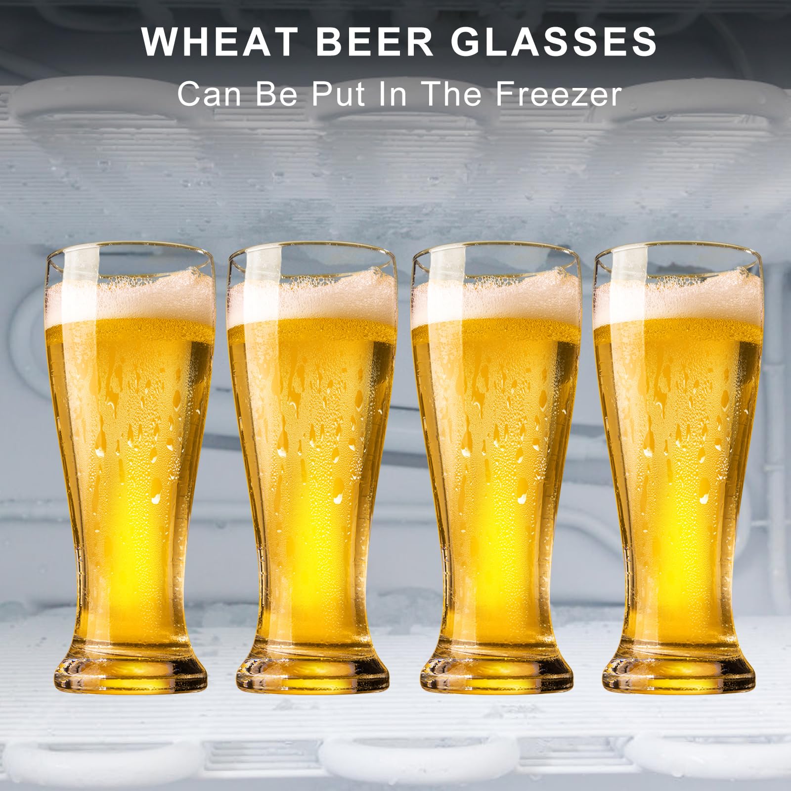 PARACITY Beer Glasses 16 oz, Pint Glasses Set of 4, Pilsner Beer Glasses, Wheat Beer Glasses, Glasses Drinking Set, Glassware Gift for Men