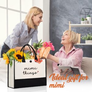 Craftique Mimi Gifts for Grandma- Unique Tote Bag for Mimi- Mimi Christmas gifts, Mimi Birthday Gifts, Thoughtful Gifts for Mimi from Grandkids, Mimi Bag for Shopping Travel, 17” x 6.7” x 12.5”