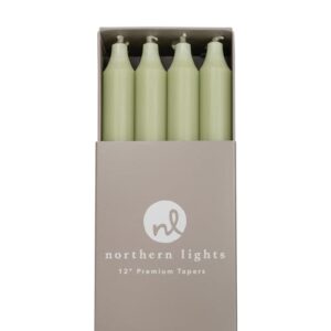 Northern Lights Candles - 12" 12pk Tapers - Sage Green - 72761