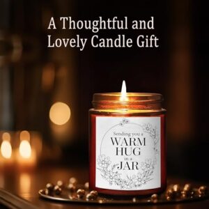 Briojoy Sending You Warm Hug in a Jar Candle - Friendship Gifts for Women Men Best Friend - Relaxing Gift for Her Him - Natural Soy Candle for Home - Sea Salt Jasmine Scented Candles for Stress Relief