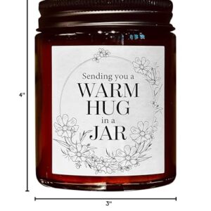 Briojoy Sending You Warm Hug in a Jar Candle - Friendship Gifts for Women Men Best Friend - Relaxing Gift for Her Him - Natural Soy Candle for Home - Sea Salt Jasmine Scented Candles for Stress Relief