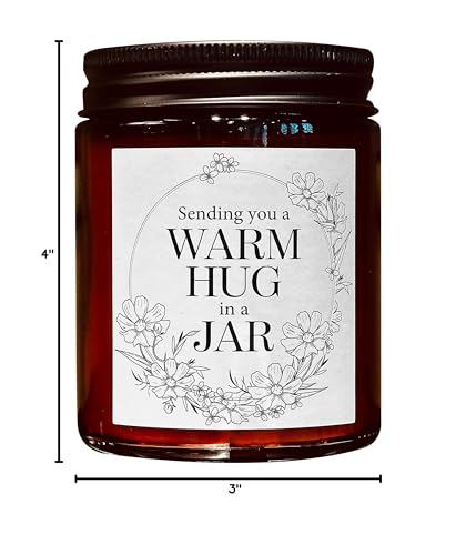 Briojoy Sending You Warm Hug in a Jar Candle - Friendship Gifts for Women Men Best Friend - Relaxing Gift for Her Him - Natural Soy Candle for Home - Sea Salt Jasmine Scented Candles for Stress Relief