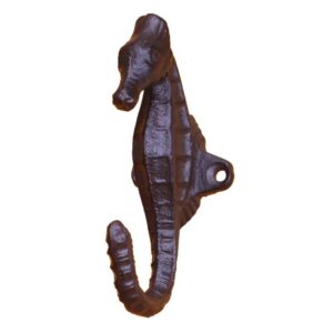 VERENIX 1pcs Cast Iron Sea Horse Hook Wall Mount Metal Figurine Art Sculpture Home Decoration