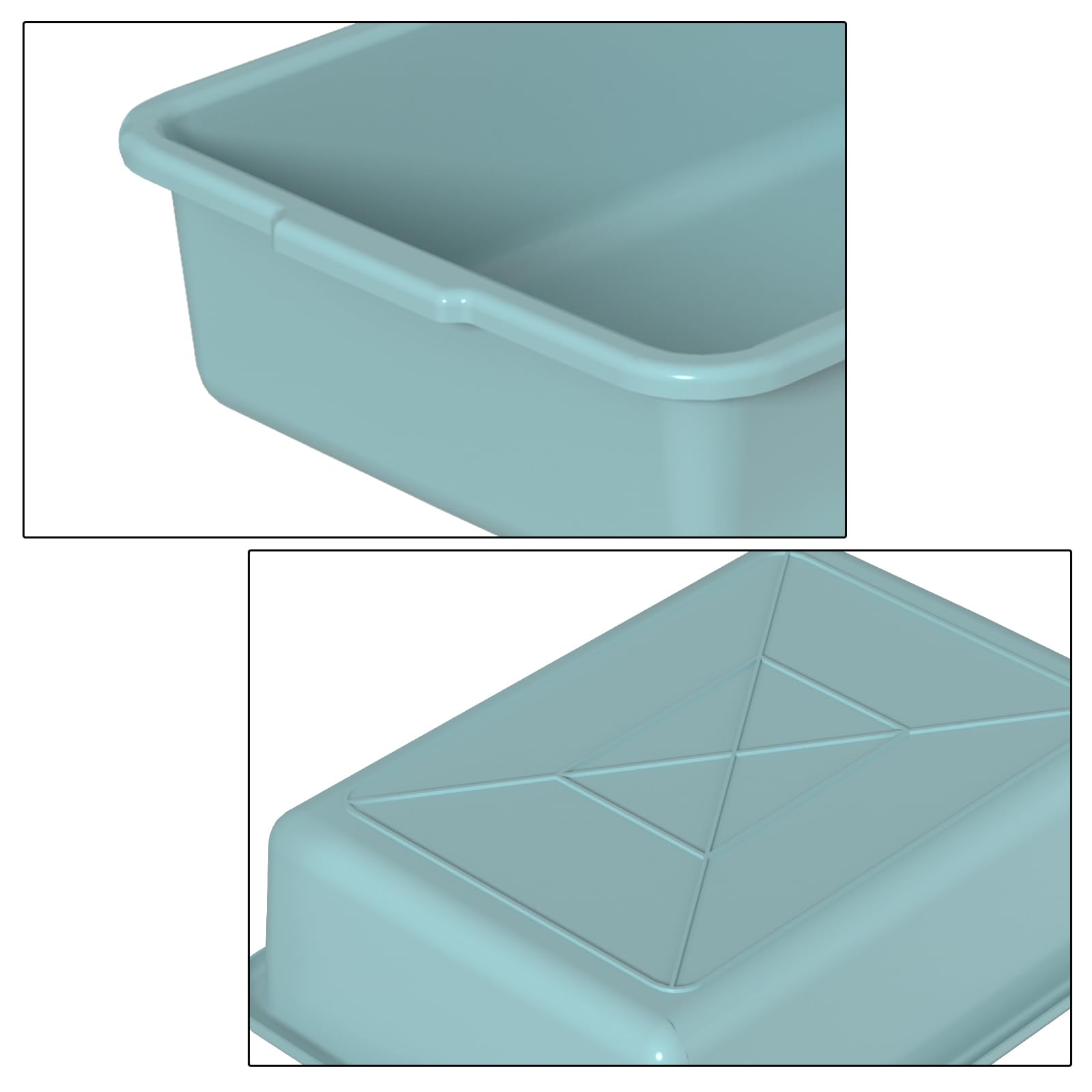 Neadas 13 L Plastic Bus Tubs Restaurant, Utility Bus Box, Mint Green, 4 Packs