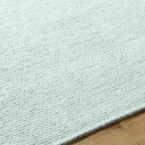 Mark&Day Washable Rugs, 7x9 Tobey Solid and Border Seafoam Area Rug, Green Carpet for Living Room, Bedroom or Kitchen (6'7" x 9', Machine Washable)