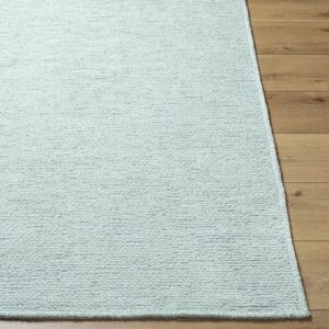 Mark&Day Washable Rugs, 7x9 Tobey Solid and Border Seafoam Area Rug, Green Carpet for Living Room, Bedroom or Kitchen (6'7" x 9', Machine Washable)