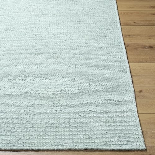 Mark&Day Washable Rugs, 7x9 Tobey Solid and Border Seafoam Area Rug, Green Carpet for Living Room, Bedroom or Kitchen (6'7" x 9', Machine Washable)