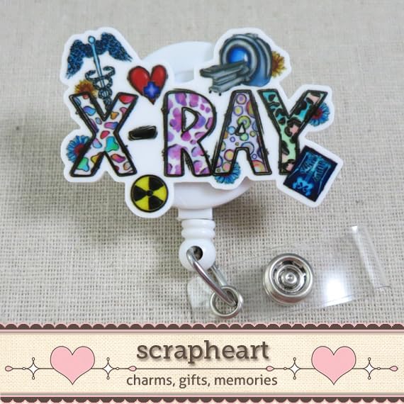 Fun X-Ray Tech Badge Reel, Colorful Radiology ID Badge Holder, Radiographer Retractable Clip, Radiologist Badge Reel, Medical Imaging Badge Holder, X-Ray Tech Gift, MRI/CT Tech Badge