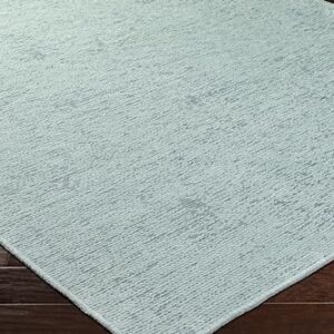 Mark&Day Washable Rugs, 7x9 Tobey Solid and Border Seafoam Area Rug, Green Carpet for Living Room, Bedroom or Kitchen (6'7" x 9', Machine Washable)