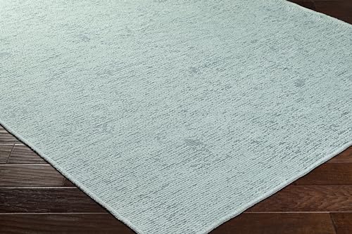 Mark&Day Washable Rugs, 7x9 Tobey Solid and Border Seafoam Area Rug, Green Carpet for Living Room, Bedroom or Kitchen (6'7" x 9', Machine Washable)