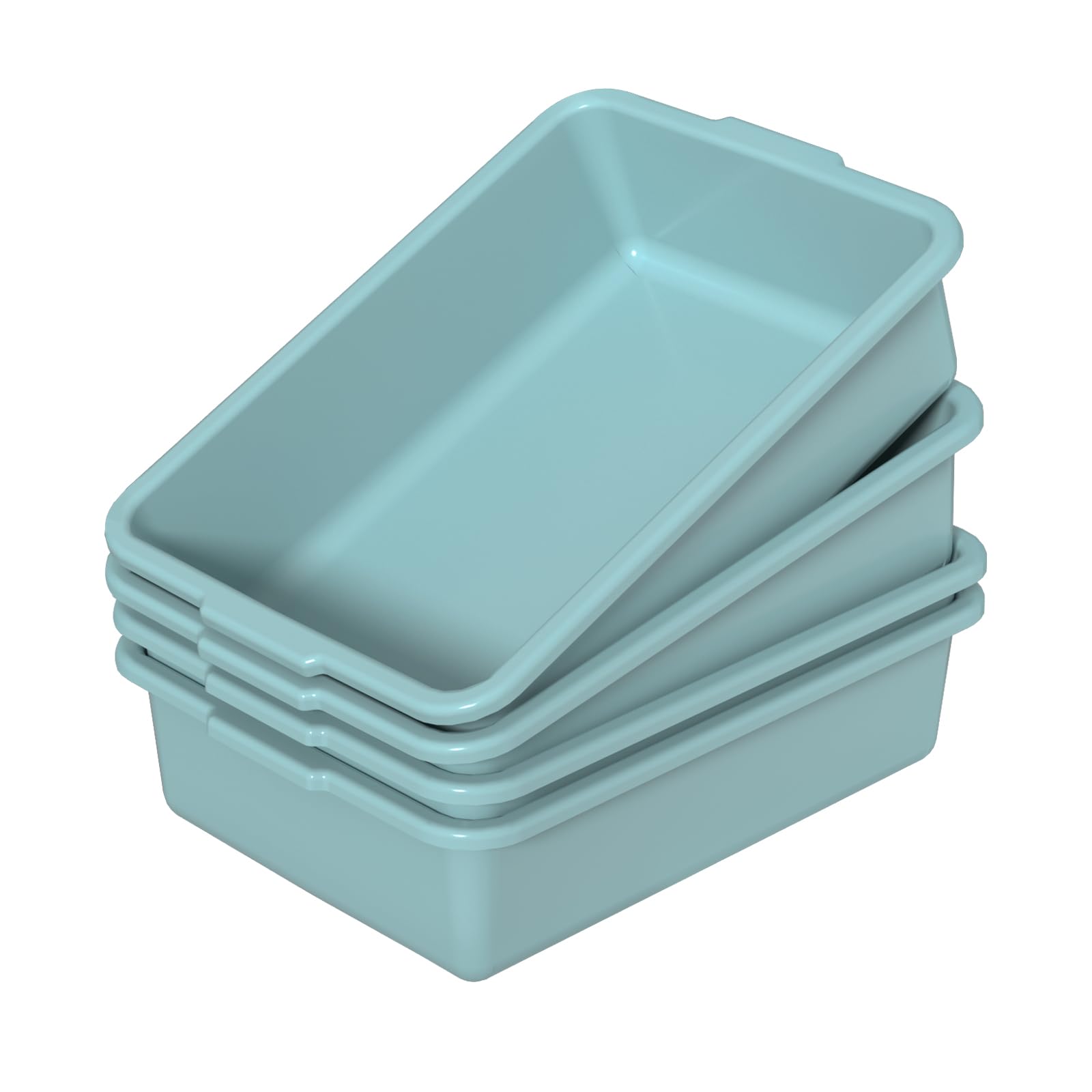 Neadas 13 L Plastic Bus Tubs Restaurant, Utility Bus Box, Mint Green, 4 Packs