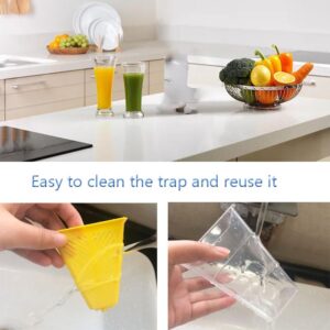 Voltup Fruit Fly Trap for Indoors Reusable with Sticky Pads Non-Toxic Funnel Fruit Fly Catcher Safe for Pets in House and Kitchen Easy to Use and Controls Fruit Flies with Natural Lure 4PCs