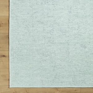 Mark&Day Washable Rugs, 7x9 Tobey Solid and Border Seafoam Area Rug, Green Carpet for Living Room, Bedroom or Kitchen (6'7" x 9', Machine Washable)