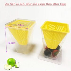 Voltup Fruit Fly Trap for Indoors Reusable with Sticky Pads Non-Toxic Funnel Fruit Fly Catcher Safe for Pets in House and Kitchen Easy to Use and Controls Fruit Flies with Natural Lure 4PCs