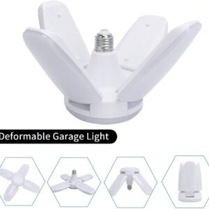 HCDIM Garage Light 60W Tribright LED Garage Lights 6000LM E26 Deformable Garage Lights 6500K LED Triple Glow LED Light Trilight Flexled Garage Ceiling Lights Shop Lights for Garage, Workshop