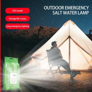 Outdoor Saltwater lamp, can be Illuminated with Salt and Water, 200 Hour Battery Free Emergency Light high Brightness 3LED Camping Light is Essential for Camping. Lifesaving Equipment with SOS (2)