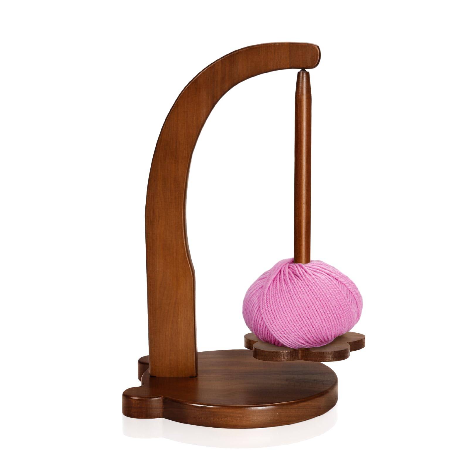 HanaWood Yarn Holder for Knitting and Crocheting,Crochet Gift for Knitting Lovers,Wooden Yarn Spinner for Crocheting，yarn ball holder for knitting