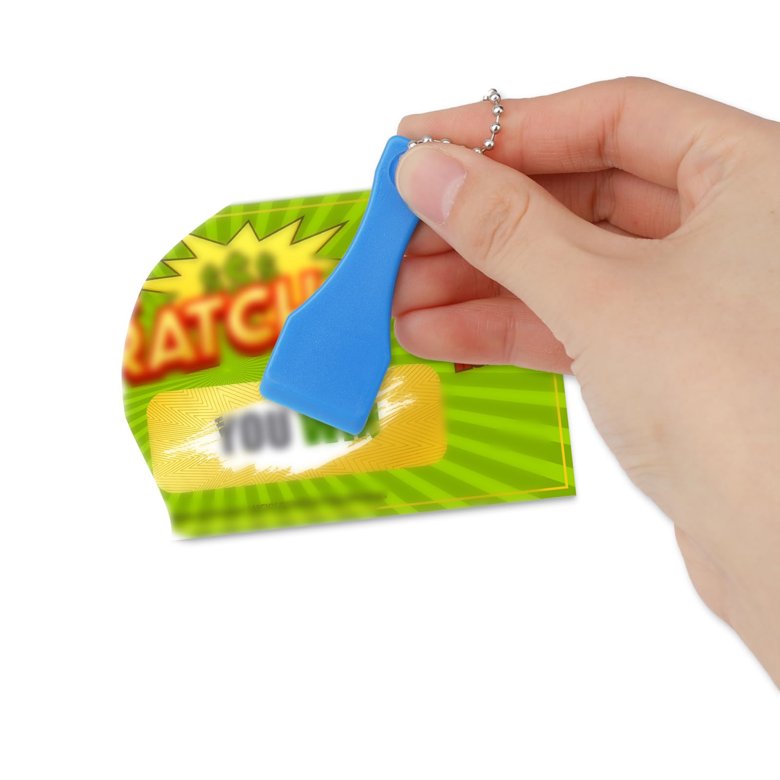 10 Pcs Lottery Ticket Scratcher Tool Plastic Scraper Tool Keychain Lotto Scratcher Keyring Scoop Shape Lotto Scratcher Keyring Scraper for Label Sticker Remover Tool Blue