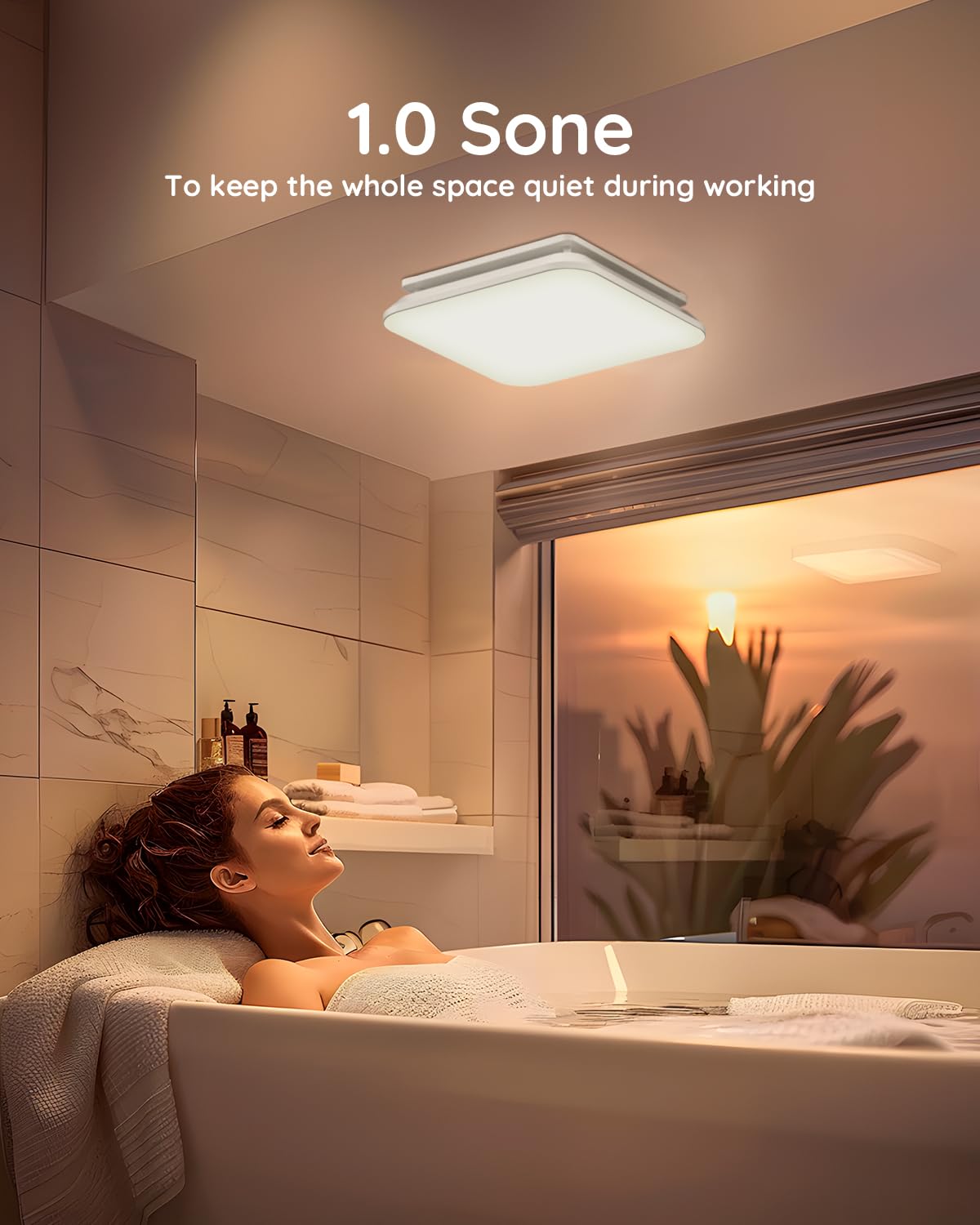 Fitop Bathroom Exhaust Fan with Light,Ceiling Mount Shower Ventilation Exhaust Fan with Light,110 CFM 1.0 Sones Bathroom Vent Fan with Light,43W Bathroom Fan 1200LM LED Light 3000K/4000K/5000K