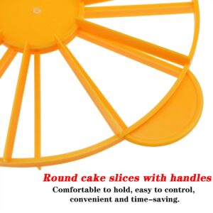 zutisay Cake Portion Marker Cake Divider Cutter 10/12 Piece Round Cake Cutter Slicer with Handle Pastry Baking Tool for 26.8cm/10.6in Diameter Yellow